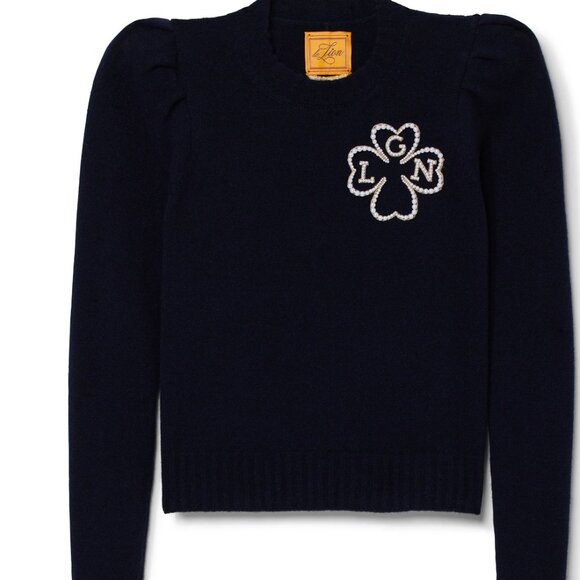 Le Lion Paris Puff Sleeve Crewneck Sweater – Black – Fits Like XS - Picture 1 of 1